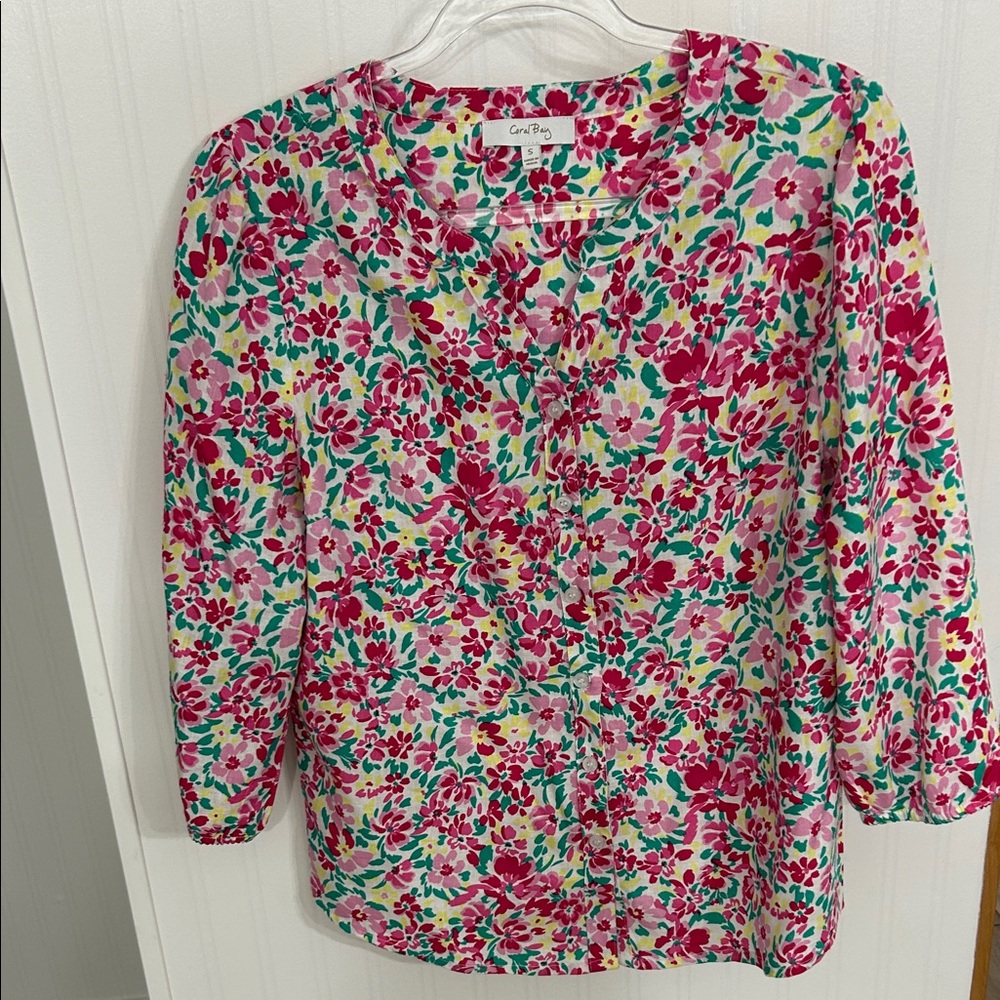 Coral Bay Vibrant Floral Women's Blouse